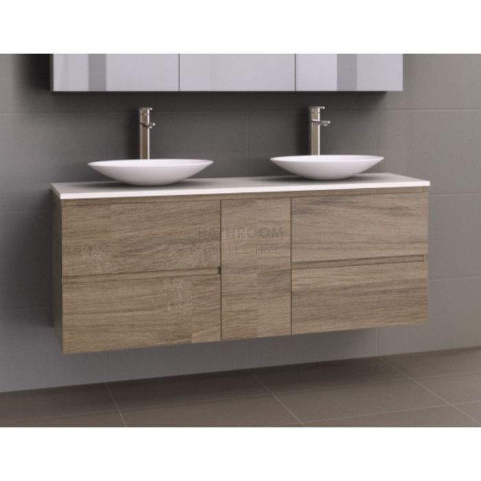 Timberline - Marshall 1500mm Wall Hung Vanity with 20mm Meganite Top and Ceramic Above Counter Double Basin