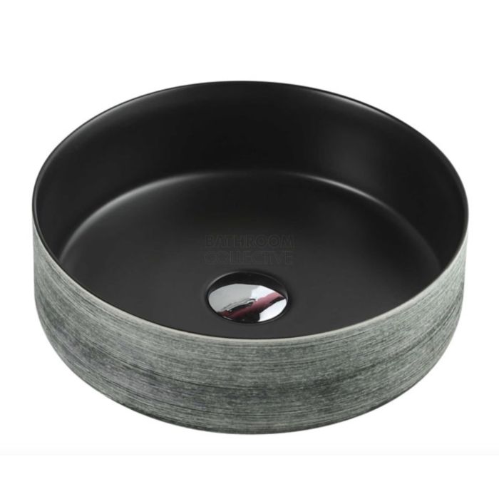 Collections - Sasso 350mm Touchline Black Counter Top Round Basin