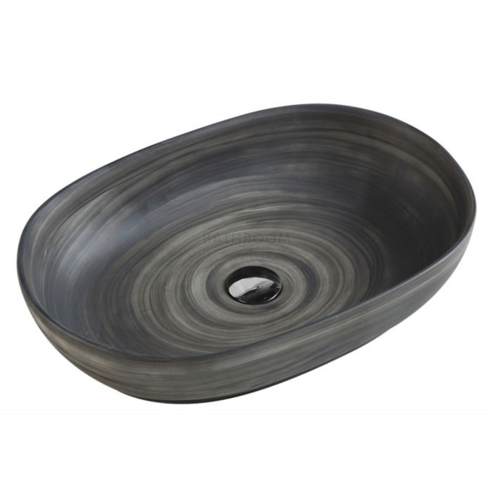 Collections - Vale 585mm Tornado Black Counter Top Oval Basin