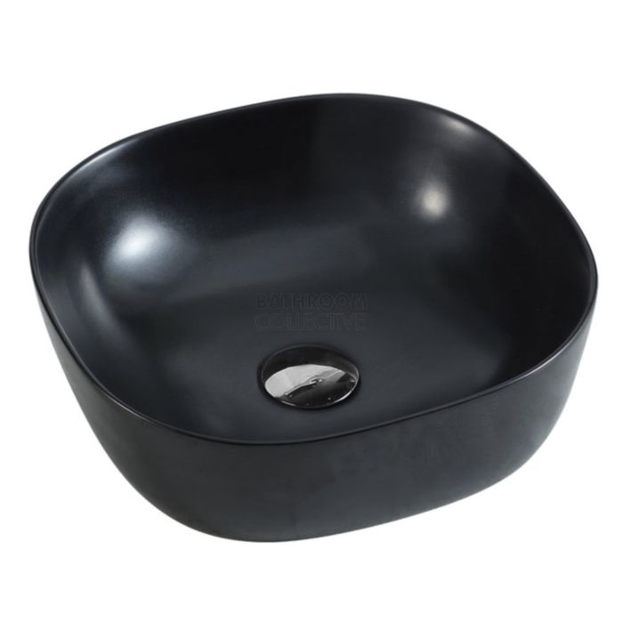 Collections - Chur 410mm Matte Black Counter Top Square Basin 