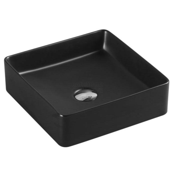 Collections - Etna 360mm Matte Black Counter Top Square Basin 