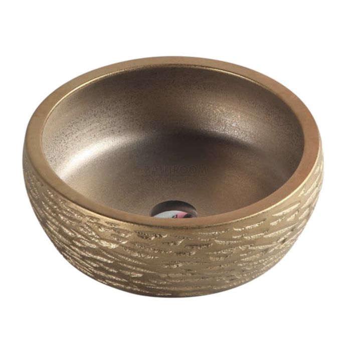 Collections - Trier 410mm Art Gold Counter Top Circular Basin 