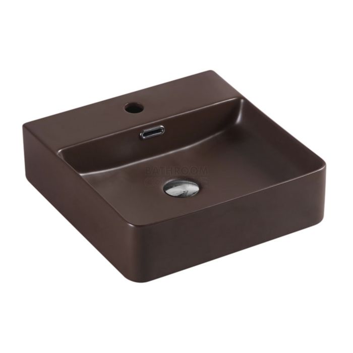 Collections - Marsay 420mm Cappuccino Brown Square Wall Hung Basin 