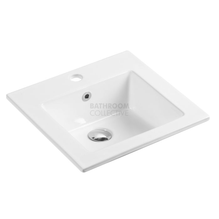 Collections - Kada 420mm White Square Edged Insert Basin with Tap Hole 