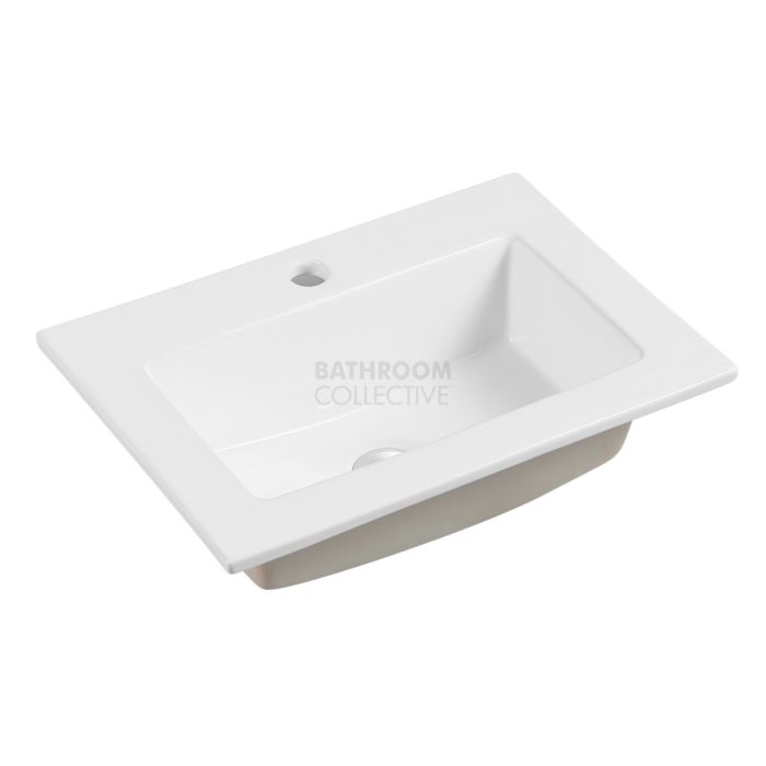 Collections - Kada 500mm White Square Edged Insert Basin with Tap Hole 