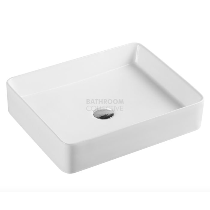 Collections - QTRO 510mm White Rectangular Counter Top Basin 