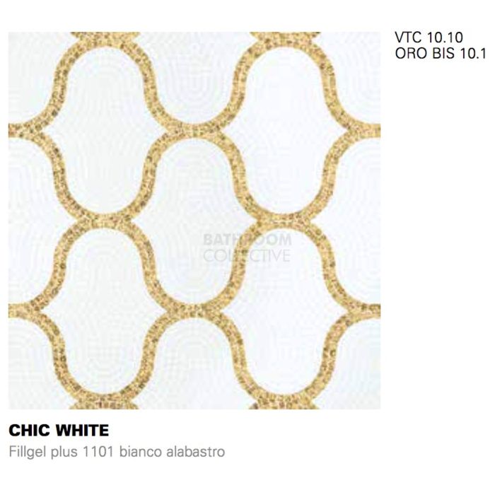 Bisazza - Timeless Chic White Decorative Glass Mosaic Tiles, order unit 1.0m2