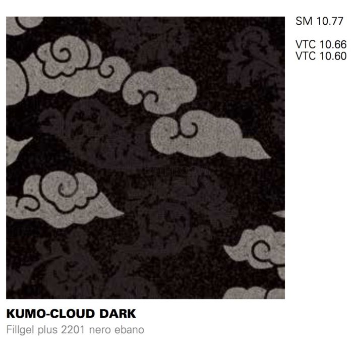 Bisazza - Timeless Kumo Cloud Dark Decorative Glass Mosaic Tiles, order unit 1.0m2