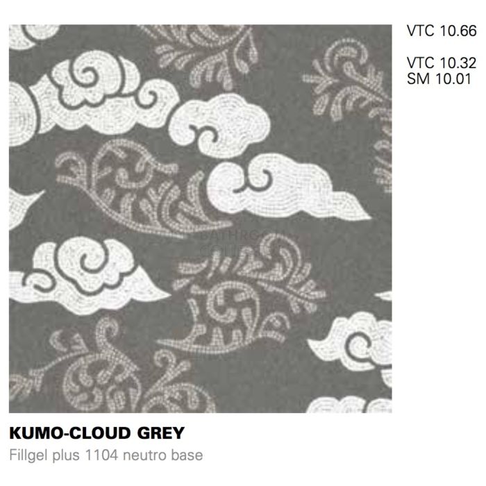 Bisazza - Timeless Kumo Cloud Grey Decorative Glass Mosaic Tiles, order unit 1.0m2