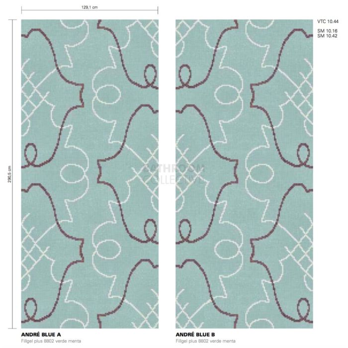 Bisazza - Timeless Andre Blue Decorative Glass Mosaic Tiles, order unit of 3.73m2
