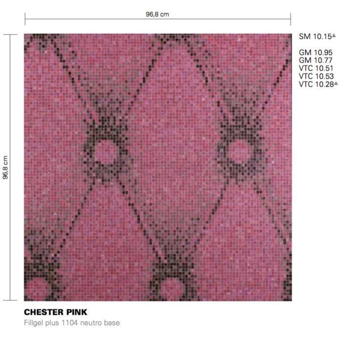 Bisazza - Timeless Chester Pink Decorative Glass Mosaic Tiles, order unit 0.93m2