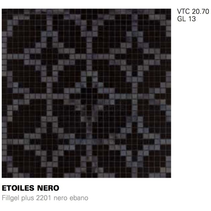 Bisazza - Timeless Etoile Nero Decorative Glass Mosaic Tiles, order unit 2.07m2