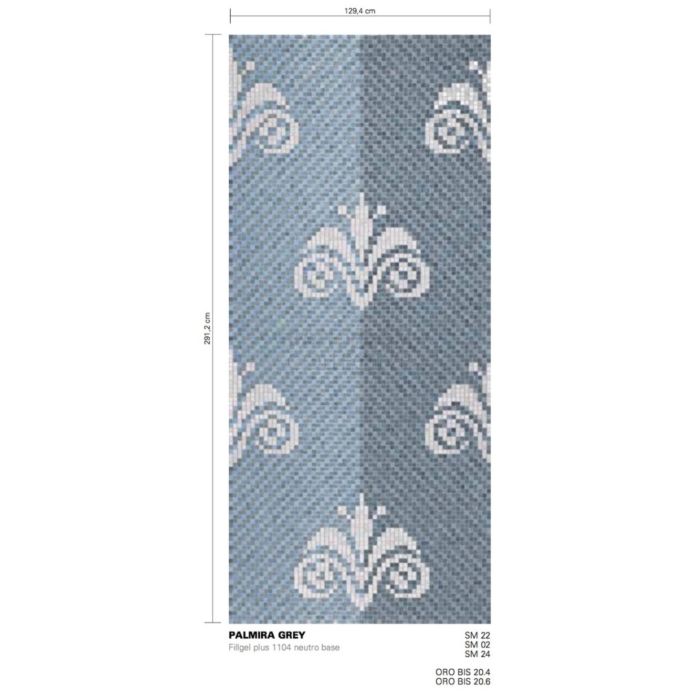 Bisazza - Luxe Palmira Grey Decorative Glass Mosaic Tiles, order unit 3.73m2