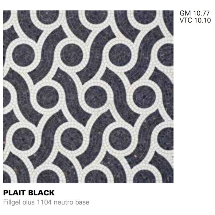 Bisazza - Modern Plait Black Decorative Glass Mosaic Tiles , order unit 1.0m2