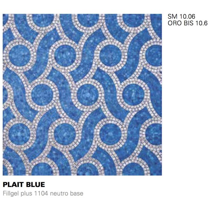 Bisazza - Modern Plait Blue Decorative Glass Mosaic Tiles , order unit 1.0m2