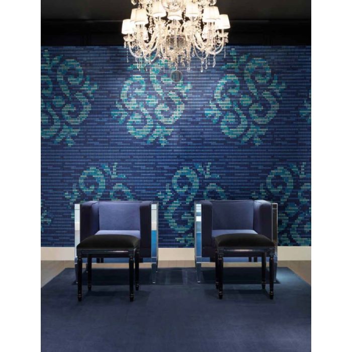 Bisazza - Modern Ginseng Blue Decorative Glass Mosaic Tiles, order unit 3.73m2