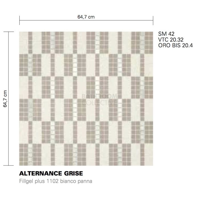 Bisazza - Modern Alternance Grise Decorative Glass Mosaic Tiles, order unit 0.83m2