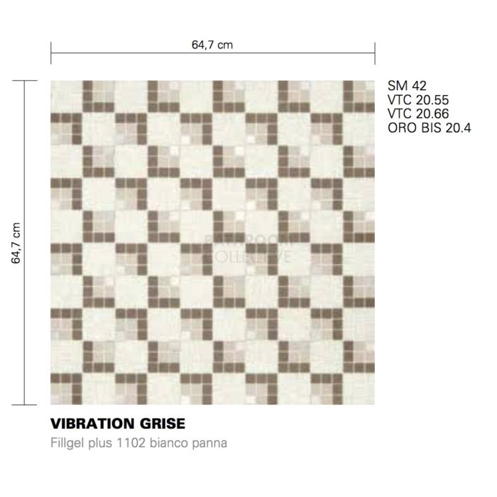 Bisazza - Modern Vibration Grise Decorative Glass Mosaic Tiles, order unit 0.83m2