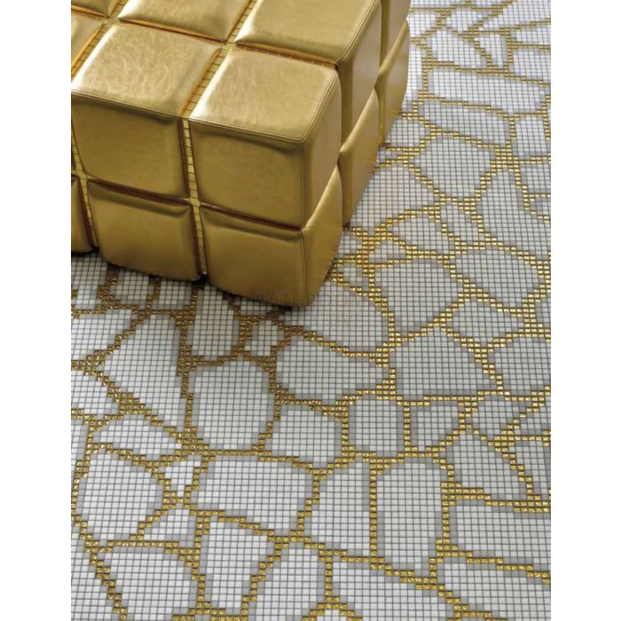 Bisazza - Flooring Fragment Gold Decorative Glass Mosaic Tile, order unit 1.37m2