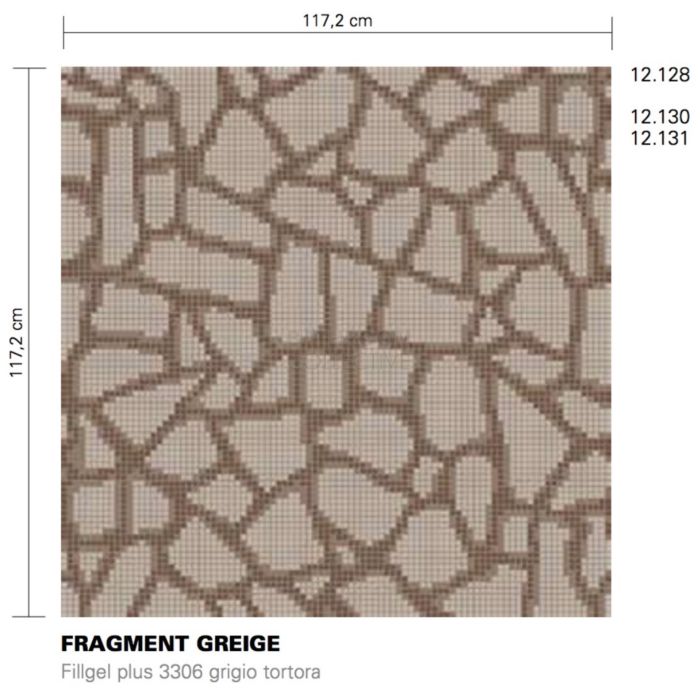 Bisazza - Flooring Fragment Greige Decorative Glass Mosaic Tile, order unit 1.37m2