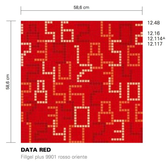 Bisazza - Flooring Data Red Decorative Glass Mosaic , order unit 1.37m2