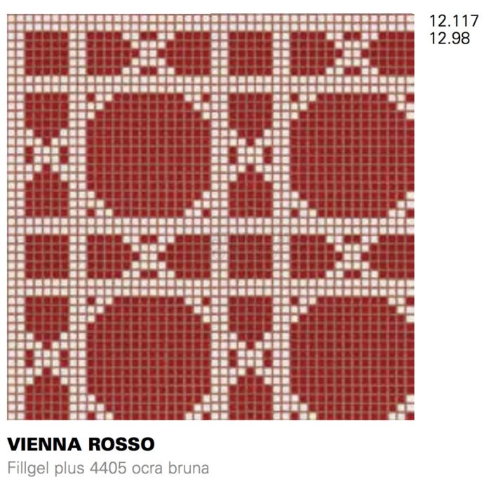 Bisazza - Flooring Vienna Rosso Decorative Glass Mosaic Tile, order unit 1.29m2