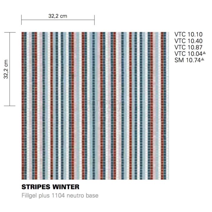 Bisazza - Modern Stripes Summer Decorative Glass Mosaic Tiles, order unit 1.03m2