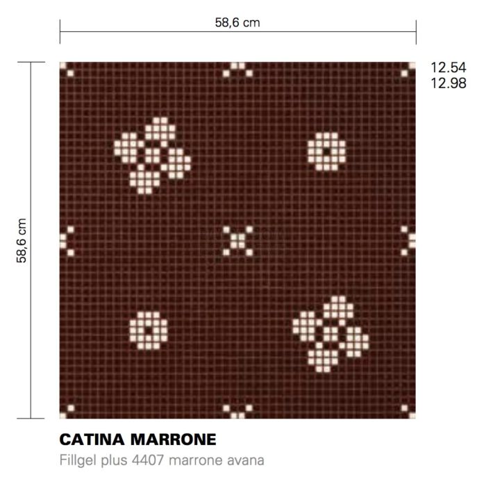 Bisazza - Flooring Catina Marrone Decorative Glass Mosaic Tile, order unit 1.37m2