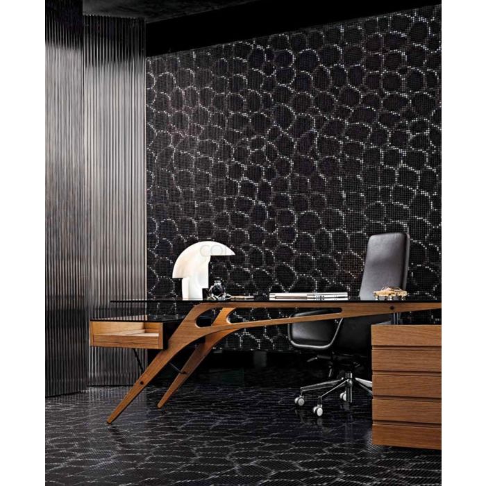 Bisazza - Flooring Crocodile Black Decorative Glass Mosaic Tile, order unit 1.37m2