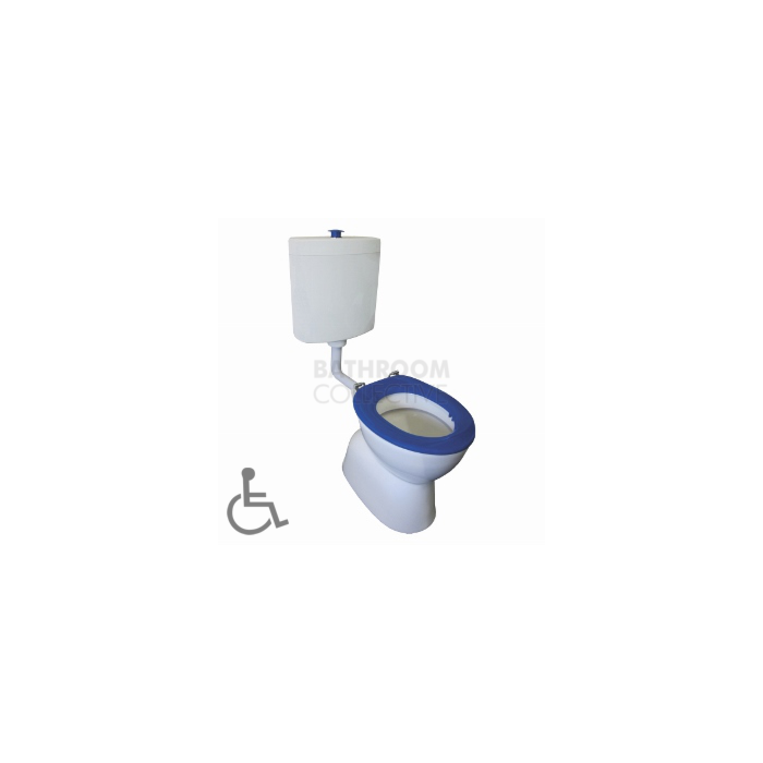 Johnson Suisse - Select Plaza Assist Plastic Disabled Toilet Blue Button & Seat (S Trap 310)