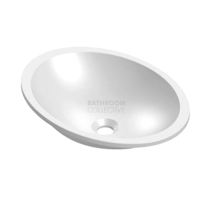 ADP - True Justice Sincerity Inset & Under Counter Basin 500 x 370mm Solid Surface, SOLID MATTE WHITE