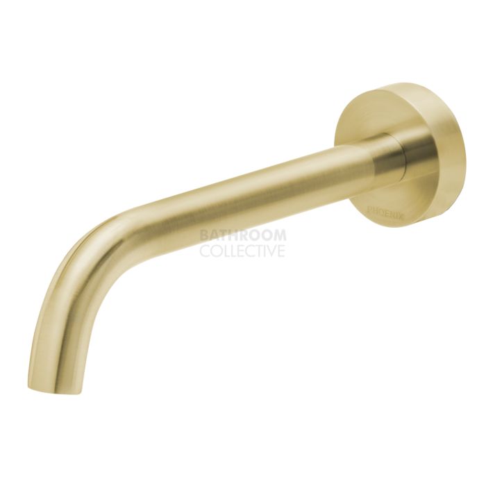 Phoenix Tapware - Vivid Slimline Bath Wall Outlet Curved 180mm BRUSHED GOLD