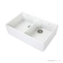 1901 800mm Fireclay Double Butler Sink, White, Stainless Steel Waste AB0200-SSW