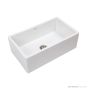 1901 755mm Fireclay Butler Sink, White, Brushed Gold Waste AB5500P-BGW