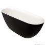 ADP Day Dream 1700mm Solid Cast Marble Freestanding Bath, Gloss Black/Gloss White DAYDBATH1700B