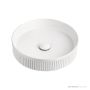 ADP Round Fluted 410mm Ceramic Above Counter Basin, Gloss White TOPCRFL405GW