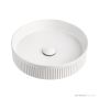 ADP Round Fluted 410mm Ceramic Above Counter Basin, Matte White TOPCRFL405MW