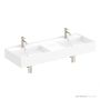 ADP Teorema 1215mm Ceramic Wall Mounted Basin, Double Bowl 1th, Gloss White TOPCTEO120GWD