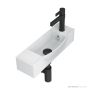 ADP Halo 450mm Solid Surface Handrinse Basin, Right Hand Tap Hole, Gloss White TOPSHAL45WGRTH