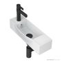 ADP Halo 450mm Solid Surface Handrinse Basin, Left Hand Tap Hole, Matte White TOPSHAL45WMLTH