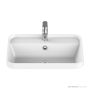 ADP Miya 750mm Solid Surface Semi Inset Basin, Matte White TOPSMIIN75WM