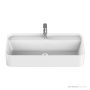 ADP Miya 750mm Solid Surface Semi Recessed Basin, Matte White TOPSMISR75WM