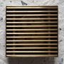 Bespoke 120mm Heel Guard Square Floor Waste with 80mm Outlet - Brushed Brass XHGBR-120x120