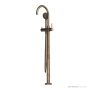 Faucet Strommen Pegasi Floor Mixer Curve with 90mm Round Handshower, Antique Brass Light 30682-84