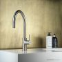 Faucet Strommen Pegasi M Sink Mixer Curve Pull Out, Brushed New Nickel 30694-72