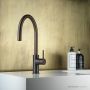 Faucet Strommen Pegasi M Sink Mixer Curve Pull Out, Antique Brass Medium 30694-83