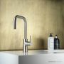 Faucet Strommen Pegasi M Sink Mixer Square Pull Out, Brushed New Nickel 30695-72