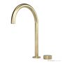 Faucet Strommen Zero Progresiv Smooth Hob Basin Mixer Tall Curve, Raw Brushed Brass 30917-91