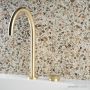 Faucet Strommen Zero Progresiv Knurl Hob Basin Mixer Tall Curve, Raw Brushed Brass 30957-91