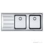 Franke Aton Flushmount Double Bowl Sink 1164mm, Left Drainer, Stainless ANX221LHD